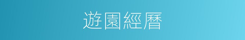 遊園經曆的同義詞