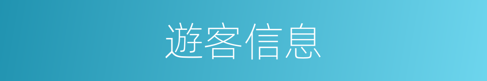 遊客信息的同義詞
