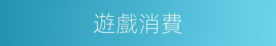 遊戲消費的同義詞