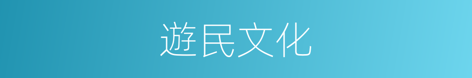 遊民文化的同義詞