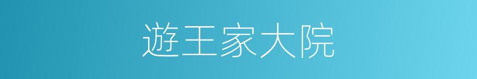 遊王家大院的同義詞