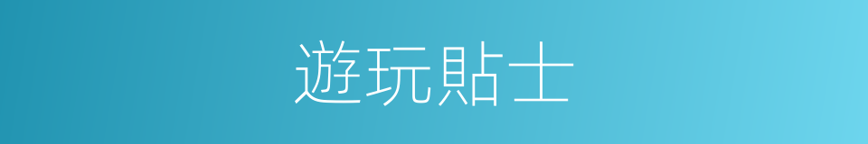 遊玩貼士的同義詞