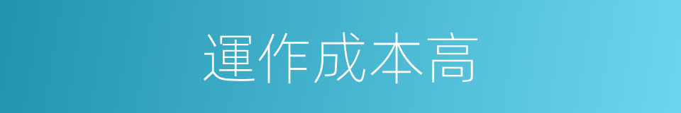 運作成本高的同義詞