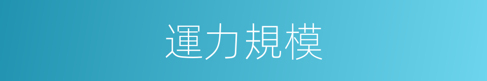 運力規模的同義詞