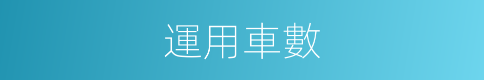 運用車數的同義詞