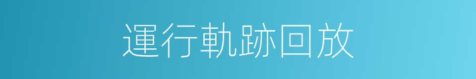 運行軌跡回放的同義詞