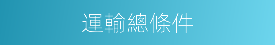 運輸總條件的同義詞