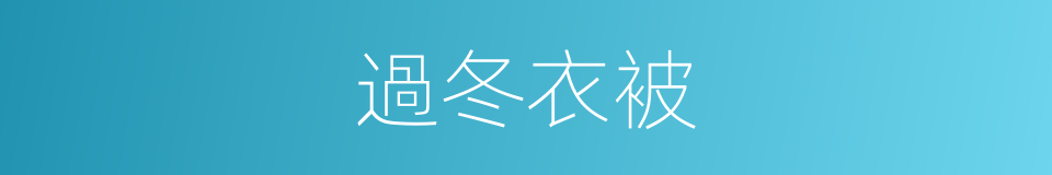 過冬衣被的同義詞