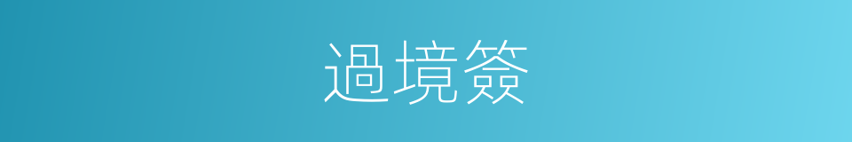過境簽的同義詞