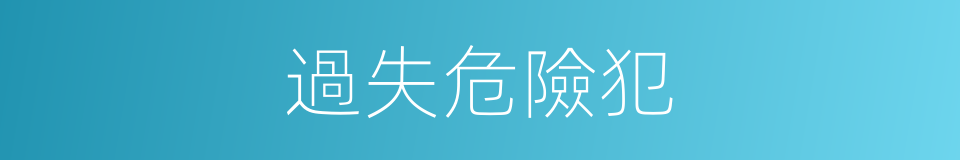 過失危險犯的同義詞