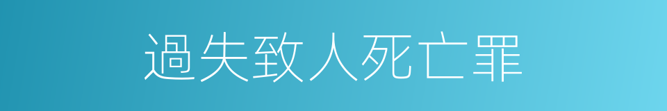 過失致人死亡罪的同義詞