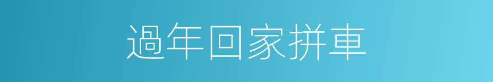 過年回家拼車的同義詞