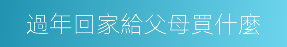 過年回家給父母買什麼的同義詞