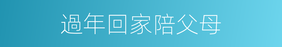 過年回家陪父母的同義詞