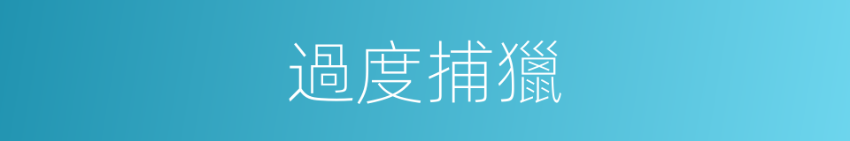 過度捕獵的同義詞