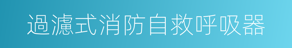 過濾式消防自救呼吸器的同義詞