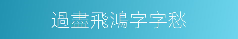 過盡飛鴻字字愁的同義詞