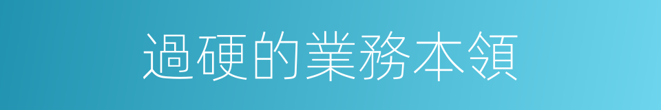 過硬的業務本領的同義詞