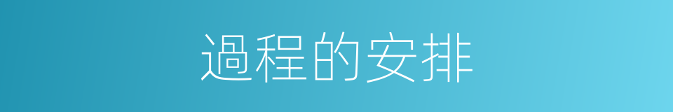 過程的安排的同義詞
