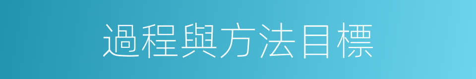 過程與方法目標的同義詞