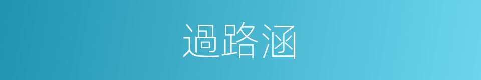 過路涵的同義詞