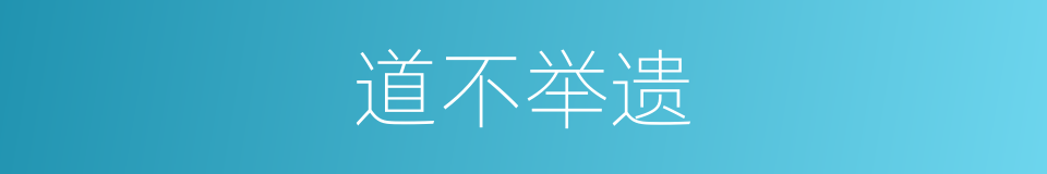 道不举遗的意思
