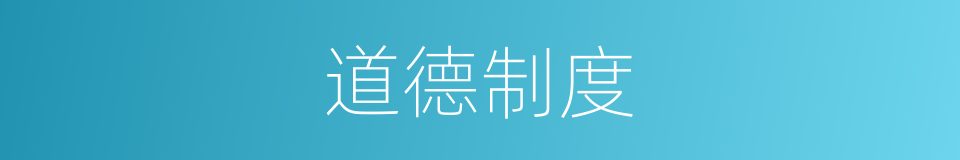 道德制度的同义词