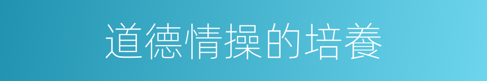 道德情操的培養的同義詞