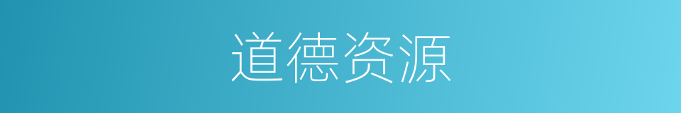 道德资源的同义词