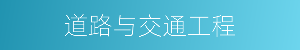 道路与交通工程的同义词
