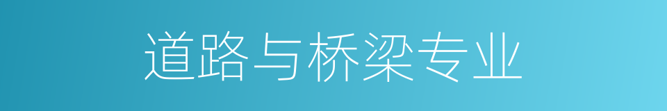 道路与桥梁专业的同义词