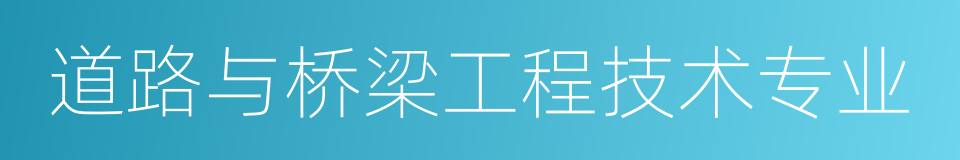 道路与桥梁工程技术专业的同义词