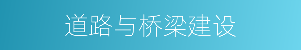 道路与桥梁建设的同义词