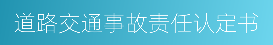 道路交通事故责任认定书的同义词