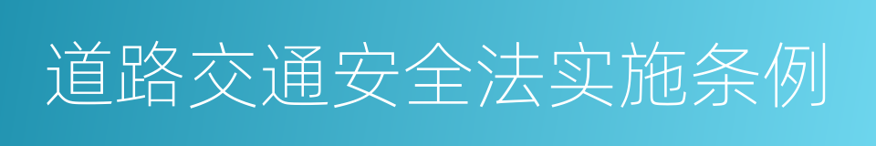 道路交通安全法实施条例的同义词