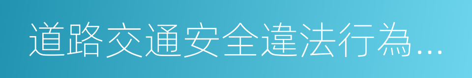 道路交通安全違法行為處理程序的同義詞