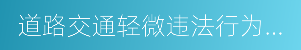 道路交通轻微违法行为提示单的同义词