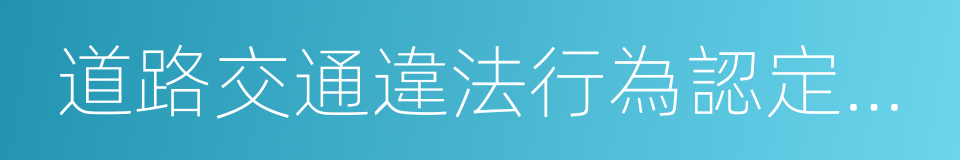 道路交通違法行為認定及處理指導意見的同義詞