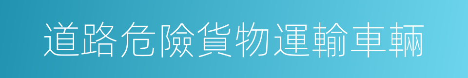 道路危險貨物運輸車輛的同義詞