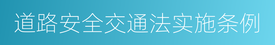 道路安全交通法实施条例的同义词