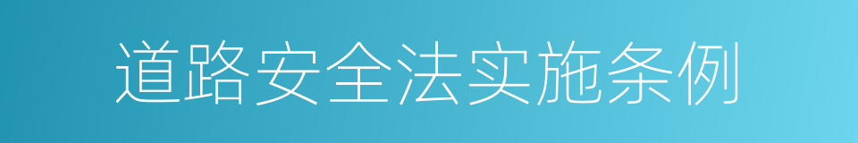 道路安全法实施条例的同义词