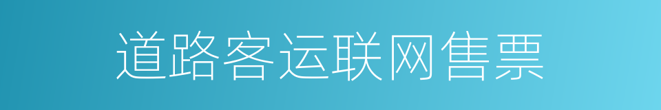 道路客运联网售票的同义词