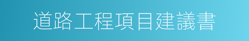 道路工程項目建議書的同義詞