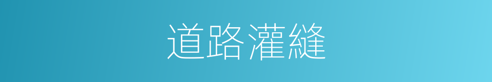 道路灌縫的同義詞