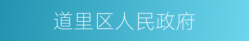 道里区人民政府的同义词