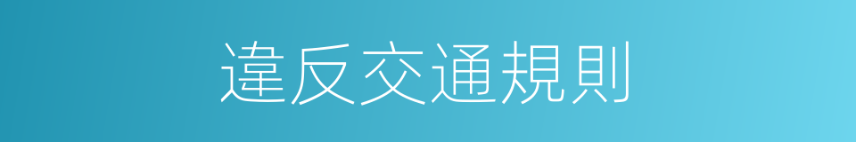 違反交通規則的同義詞