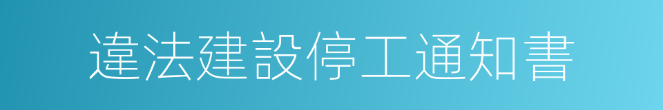 違法建設停工通知書的同義詞