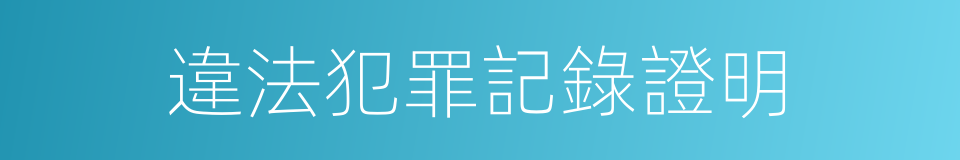 違法犯罪記錄證明的同義詞