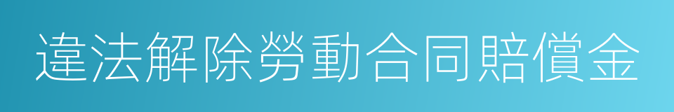 違法解除勞動合同賠償金的同義詞