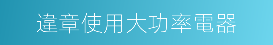 違章使用大功率電器的同義詞